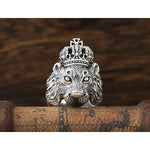 Load image into Gallery viewer, Silver Crown Lion Ring