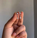 Load image into Gallery viewer, 925 Sterling Silver Cubic Zirconia Earrings For Women And Girls|with Authenticity Certificate, 925 Stamp