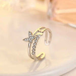 Load image into Gallery viewer, Diamond Butterfly Silver Ring