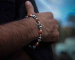 Load image into Gallery viewer, New Stylish Silver Damru Rudraksha Bracelet