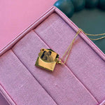 Load image into Gallery viewer, Envelope Photo Engrave Pure 92.5 Silver Gold Plated Necklace For Him & her