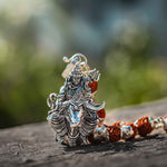Load image into Gallery viewer, Silver Lord Shiva With Nandiji Pendant Rudraksha Mala