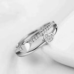 Load image into Gallery viewer, Heart Layered Silver Ring