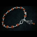 Load image into Gallery viewer, Silver Trishul Pendant with Rudraksha Bracelet