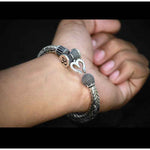 Load image into Gallery viewer, Trishul Om Silver Bangle