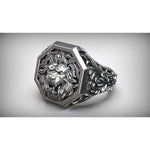 Load image into Gallery viewer, Versace Silver Lion Ring