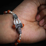 Load image into Gallery viewer, New Silver Trishul Damru Rudraksha Bracelet