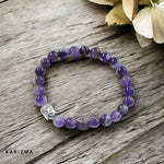 Load image into Gallery viewer, Natural Purple Amethyst stones With Buddha Face Reiki Healing Meditation and Protections Crystal Beads Bracelet