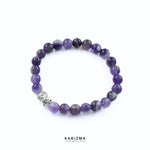 Load image into Gallery viewer, Natural Purple Amethyst stones With Buddha Face Reiki Healing Meditation and Protections Crystal Beads Bracelet