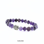 Load image into Gallery viewer, Natural Purple Amethyst stones With Buddha Face Reiki Healing Meditation and Protections Crystal Beads Bracelet
