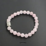 Load image into Gallery viewer, Rose Quartz Gemstone Buddha Face Reiki Healing Meditation and Protections Crysta Beads Bracelet
