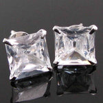 Load image into Gallery viewer, Silver Stud Earring Platinum Finish