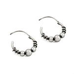 Load image into Gallery viewer, 925 Real Sterling Silver Oxidized stylish bali hoop earrings for women - Pair