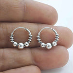 Load image into Gallery viewer, 925 Real Sterling Silver Oxidized stylish bali hoop earrings for women - Pair