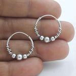 Load image into Gallery viewer, 925 Real Sterling Silver Oxidized stylish bali hoop earrings for women - Pair