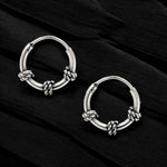 Load image into Gallery viewer, Trendy 925 Real Sterling Silver Oxidized rope design small hoop earrings for Girls - Pair