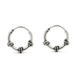 Load image into Gallery viewer, Trendy 925 Real Sterling Silver Oxidized rope design small hoop earrings for Girls - Pair