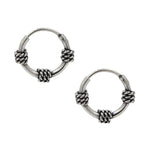 Load image into Gallery viewer, 925 Real Sterling Silver Oxidized mini rope design bali hoop earrings for Girls - Pair