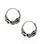 Load image into Gallery viewer, 925 Real Sterling Silver Oxidized wired style bali hoop earrings for Girls - Pair