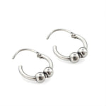 Load image into Gallery viewer, 925 Real Sterling Silver Oxidized ball design bali hoop earrings for Girls - Pair