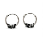 Load image into Gallery viewer, Trible 925 Real Sterling Silver Oxidized hoop earrings for Girls - Pair