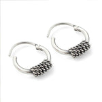 Load image into Gallery viewer, Trible 925 Real Sterling Silver Oxidized hoop earrings for Girls - Pair