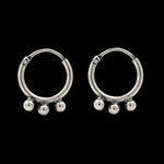 Load image into Gallery viewer, 925 Real Sterling Silver Oxidized small bali hoop earrings for Girls - Pair