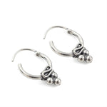 Load image into Gallery viewer, 925 Real Sterling Silver Oxidized small hoop earrings for Girls - Pair