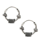 Load image into Gallery viewer, 925 Real Sterling Silver Oxidized elegant rope Design small bali hoop earrings for Girls - Pair