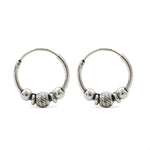 Load image into Gallery viewer, Ethnic 925 Real Sterling Silver Oxidized bali hoop earrings for women - Pair