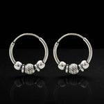 Load image into Gallery viewer, Ethnic 925 Real Sterling Silver Oxidized bali hoop earrings for women - Pair