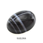 Load image into Gallery viewer, 12.5Ct Natural Black and Grey Sulemani Hakik Oval Gemstone