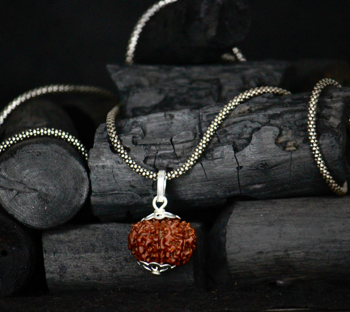 9 mukhi original rudraksha with silver chain