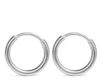 Load image into Gallery viewer, Real Sterling Silver plain ring Earrings Small hinged Hoop for Girls - Pair