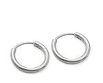 Load image into Gallery viewer, Real Sterling Silver plain ring Earrings Small hinged Hoop for Girls - Pair