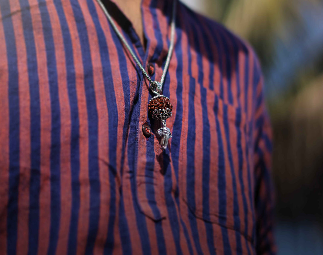 Original Rudraksha Ganesha Silver Pendant Silver Chain ✨