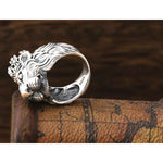 Load image into Gallery viewer, Silver Crown Lion Ring
