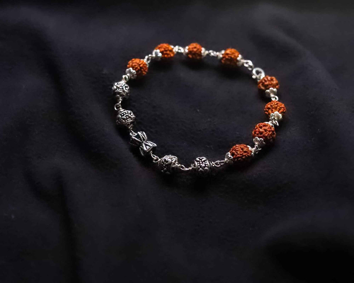 Damru om beads rudraksha bracelet