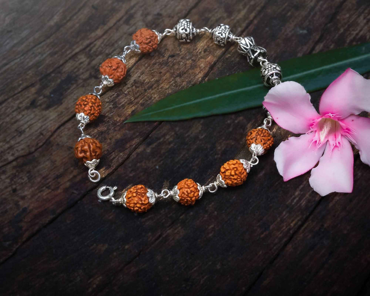 Damru om beads rudraksha bracelet