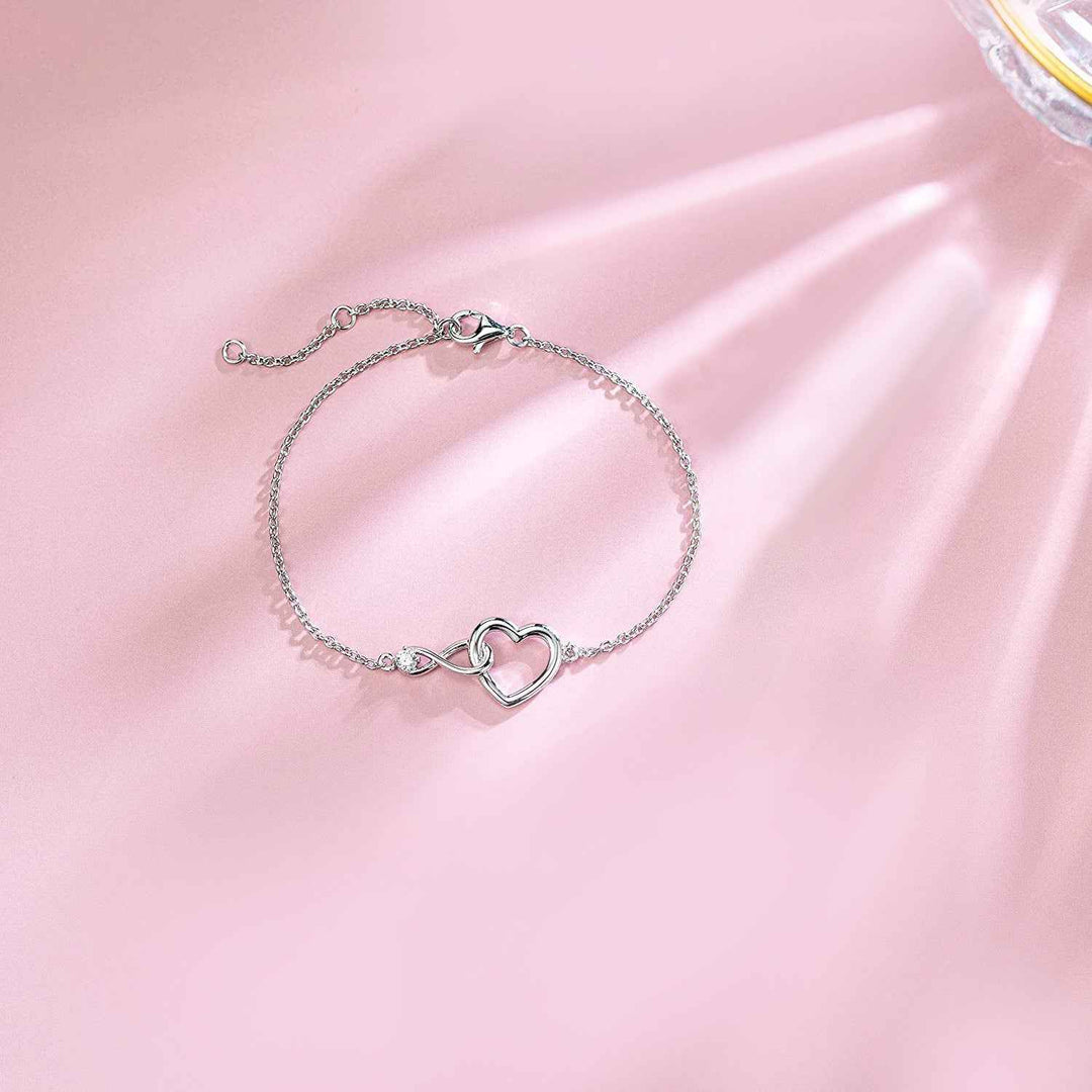 Silver Infinity Heart Bracelet