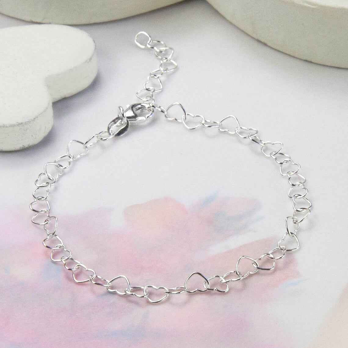 Linked heart bracelet