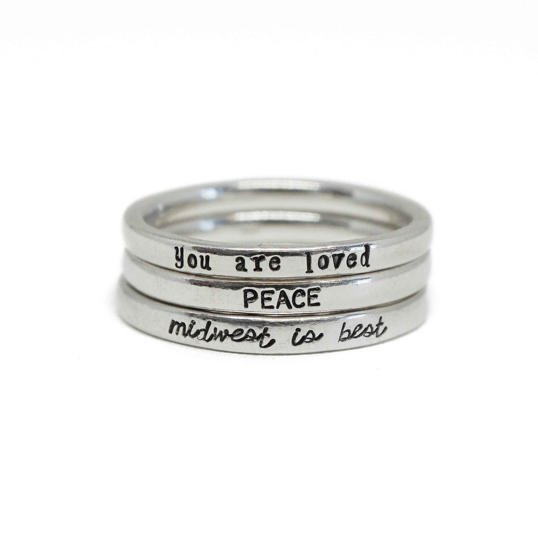 Personalized Tiny Message Ring in Sterling Silver
