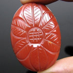 Load image into Gallery viewer, 51.8Ct Natural Orange Agate Flower Carved Oval Gemstone
