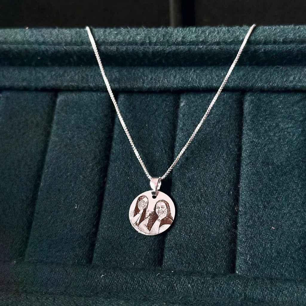Customize Photo Pendant 92.5 Silver Necklace For Him & her