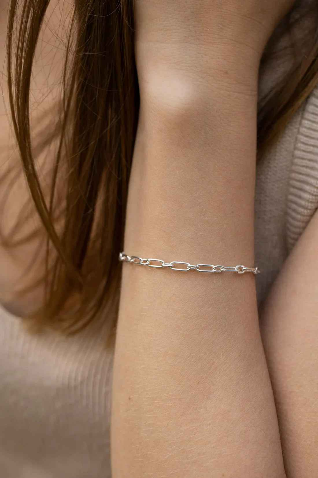 Vidhata Jewels 925 Silver Paper Clip Unisex Bracelet