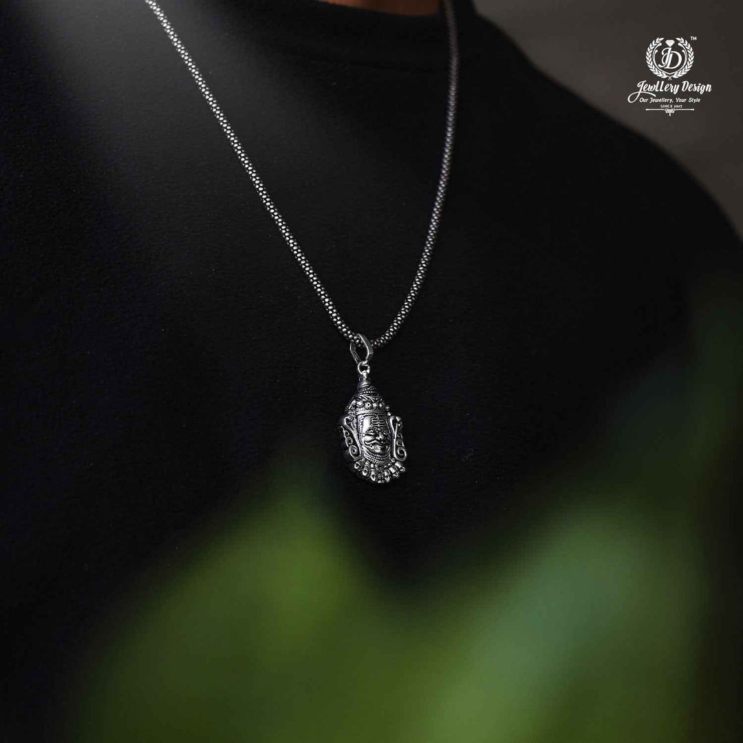 Silver Mahakal Locket With Silver Chain ✨