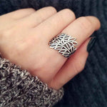 Load image into Gallery viewer, Leaves Silver Ring

