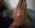Load image into Gallery viewer, Trishul Damru Rudraksha Pendant with Orignal Rudraksha Mala
