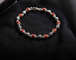 Load image into Gallery viewer, Rudraksha Om Beads Silver Bracelet
