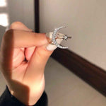 Load image into Gallery viewer, Crescent Moon &amp; Star Adjustable Silver Ring
